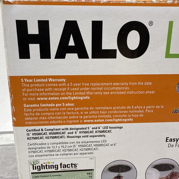 Halo Lighting LT560WH6930R 5-in or 6-in 600 lumens Recessed LED Baffle-Lot of 4 - Picture 9 of 12